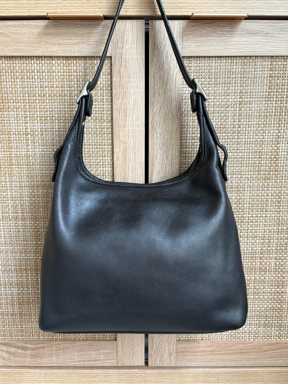 COACH Vintage Legacy Hobo Black Leather Nickel Shoulder Bag Handbag Purse 9058 - Picture 2 of 10